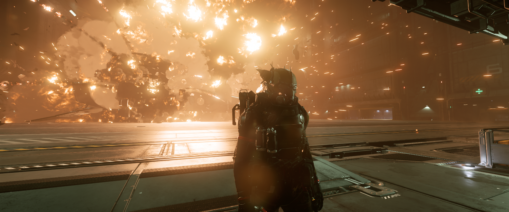 Explosion im Hangar